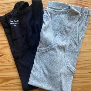 GAP BODY Forever Favorite Ribbed Tank Tops - Black and Grey, Size XS